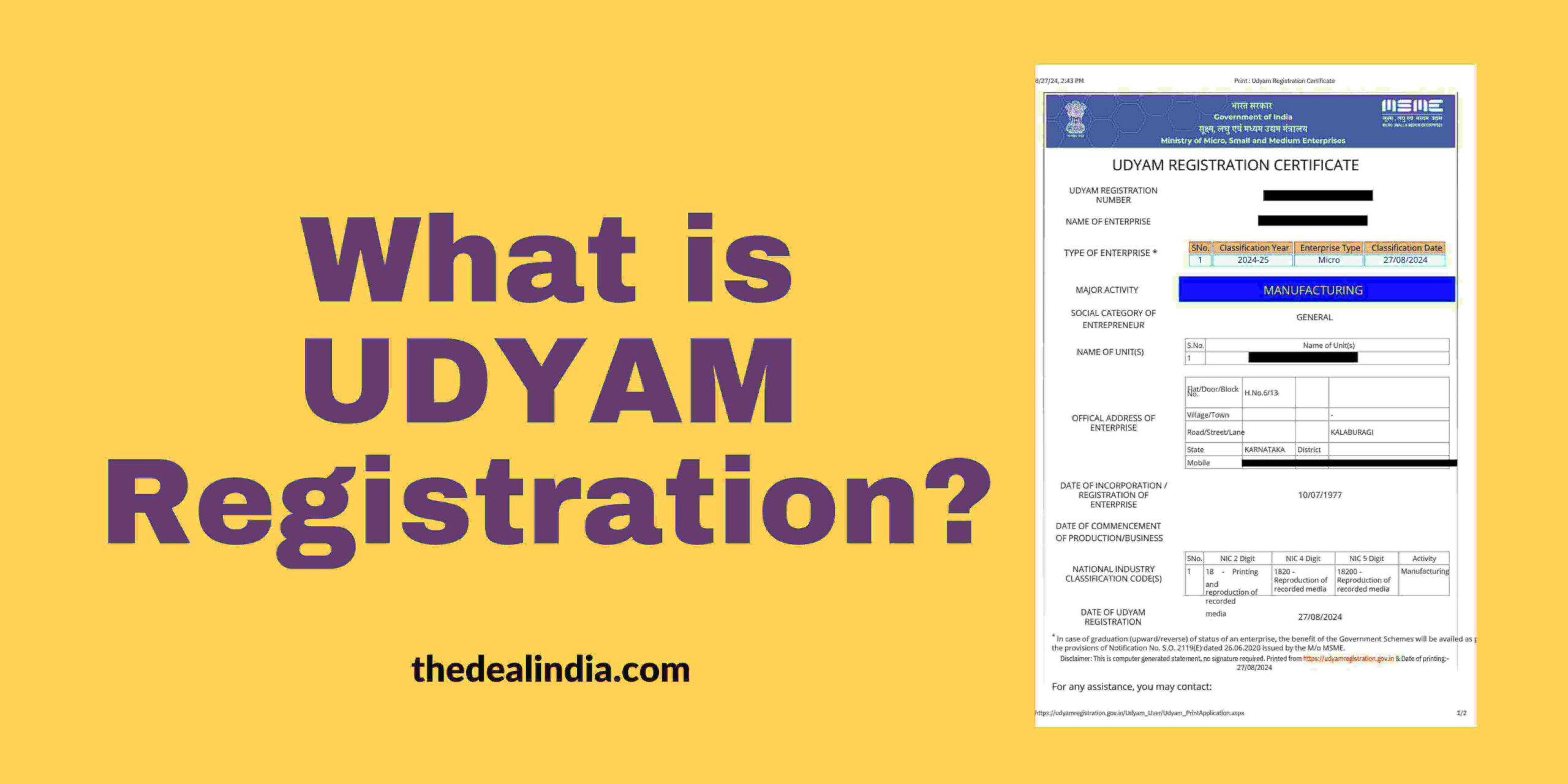 what is udyam registration